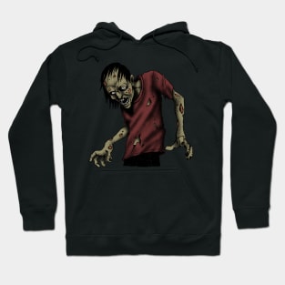 horror red zombie in graveyard scary design Hoodie